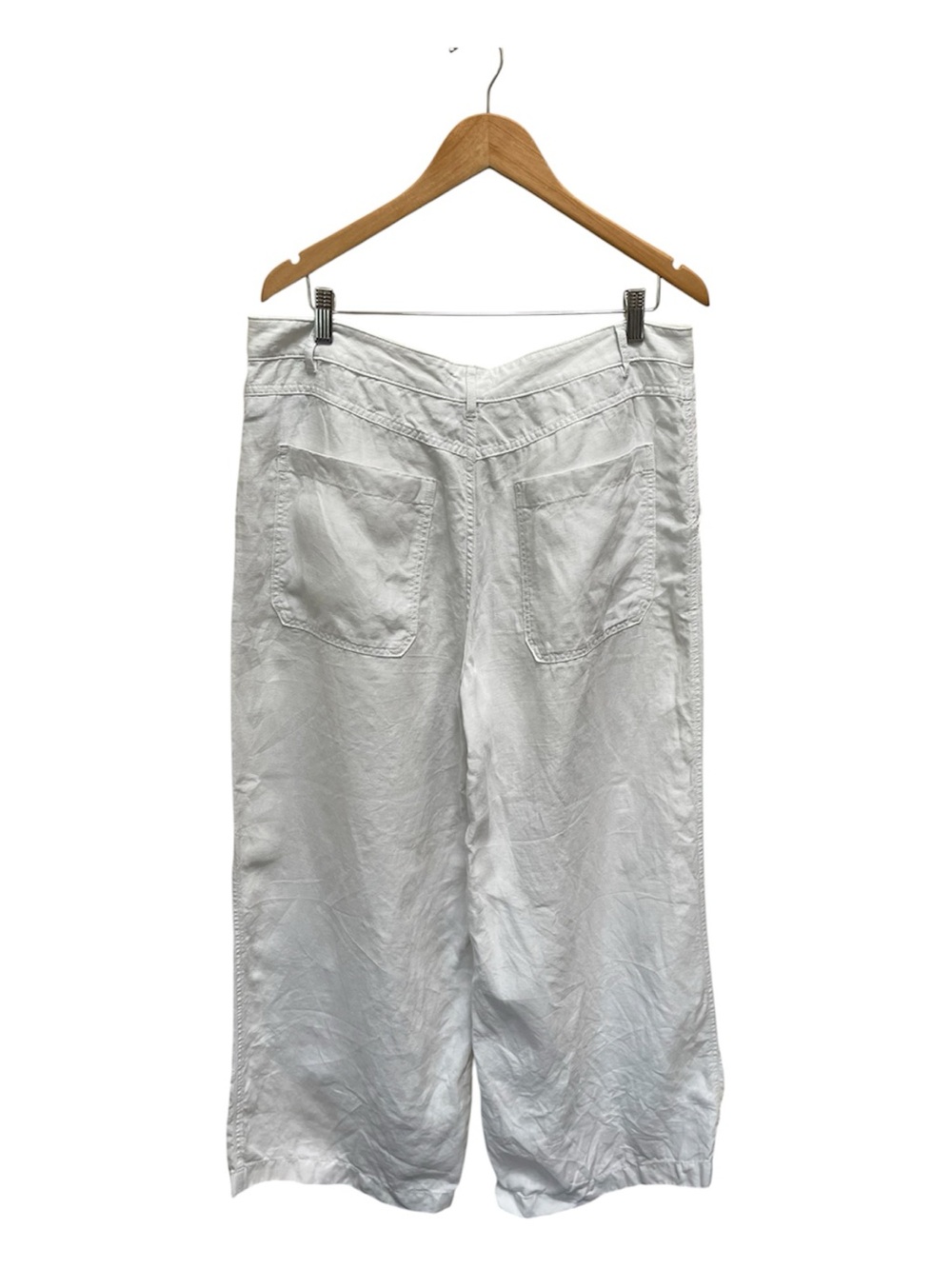 Madewell The Zoe Relaxed Wide Pant in 100% Linen Size 14 in Salt White - Picture 6 of 12